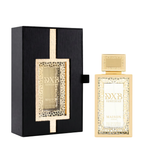 Maison Asrar Jumeirah DXB Jumeirah Eau de Parfum shown with its black presentation box and the perfume bottle on a plain white background.