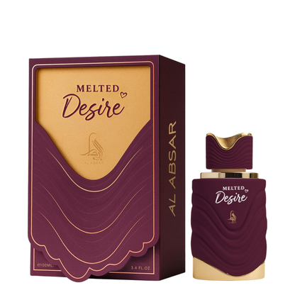 Al Absar Melted Desire perfume bottle and packaging on a white background
