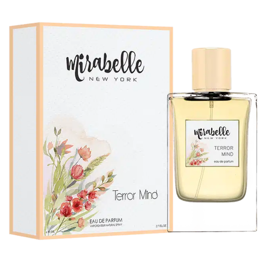 Mirabelle New York Terror Mind eau de parfum bottle and packaging on a white background