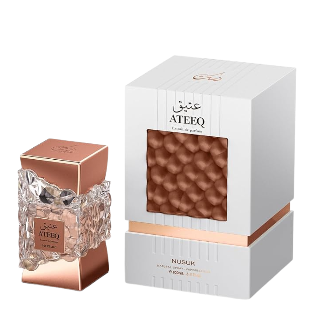 Ateeq perfume bottle and packaging on a white background