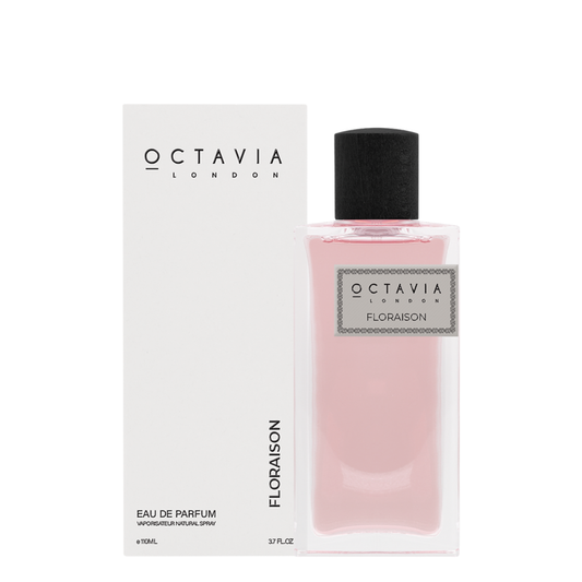 Octavia London Floraison Eau de Parfum bottle and packaging on a white background