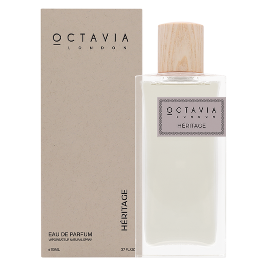 Octavia London Heritage Eau de Parfum bottle and packaging on a white background