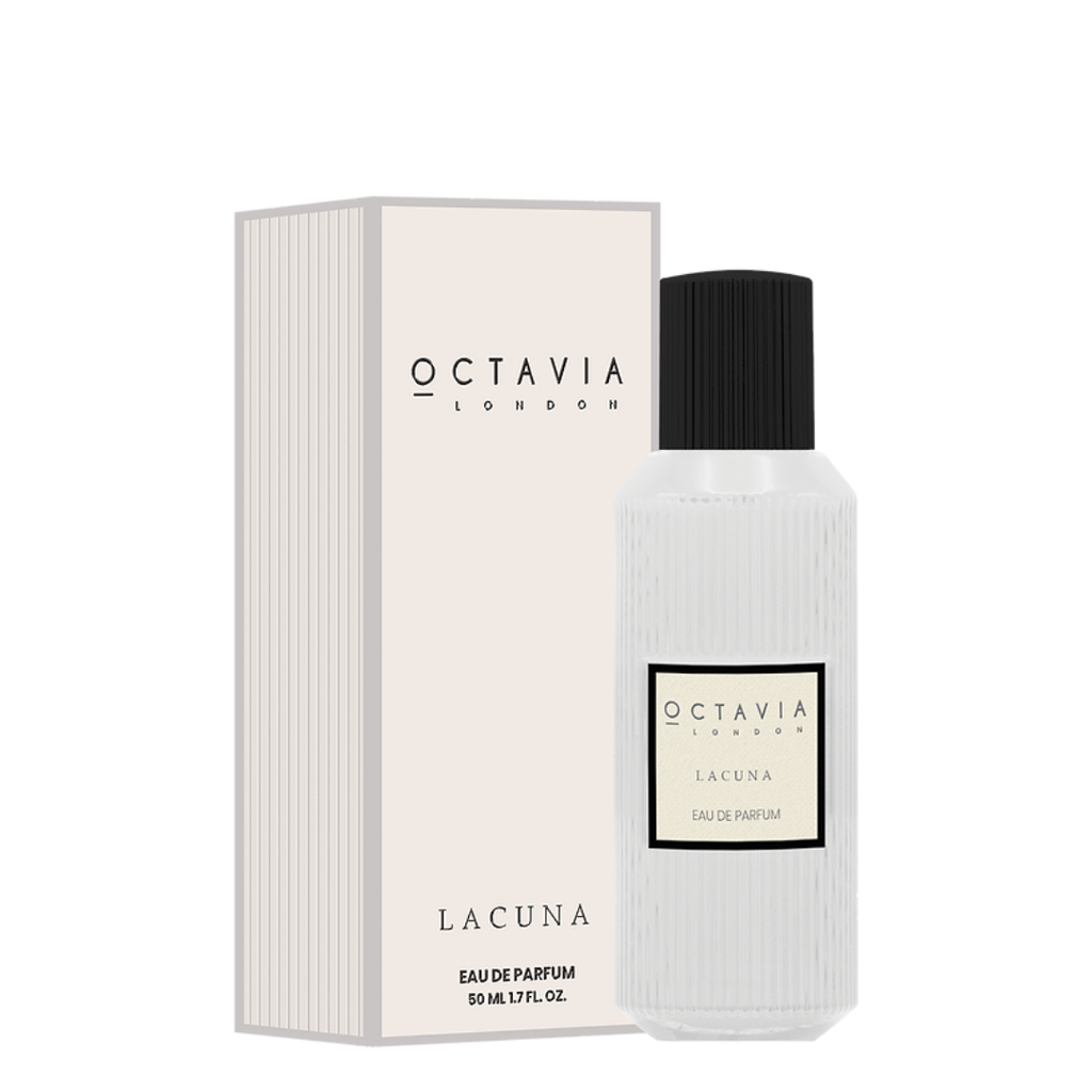 Octavia London Lacuna Eau de Parfum bottle and packaging on a white background