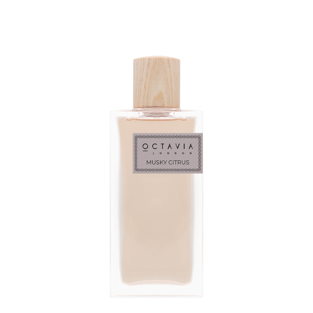 Octavia London Musky Citrus perfume bottle on a white background