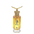 Perfume bottle with gold cap and 'Oud Al Saqr' branding on a white background. Oud Al Saqr by Arabiyat Prestige Unisex Perfume