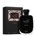 Rasasi Hawas Black Eau de Parfum 100ml bottle and box