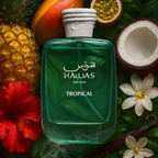 Rasasi Hawas Tropical Eau de Parfum 100ml bottle in a tropical fruit and flower composition