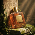 Rayhaan Tonquin Giza Eau de Parfum 100ml angled bottle beside an Egyptian-style pillar