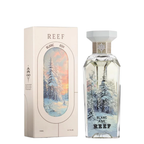 Reef Blanc Ash perfume bottle and packaging with winter scene design.