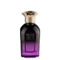 Perfume bottle labeled 'Rose Oud' with a gold cap on a white background. Rose Oud by Brandy Designs Unisex Perfume