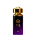 Purple perfume bottle with gold cap and 'LXR' branding on a white background. Rose Oudh by LXR Unisex Perfume.