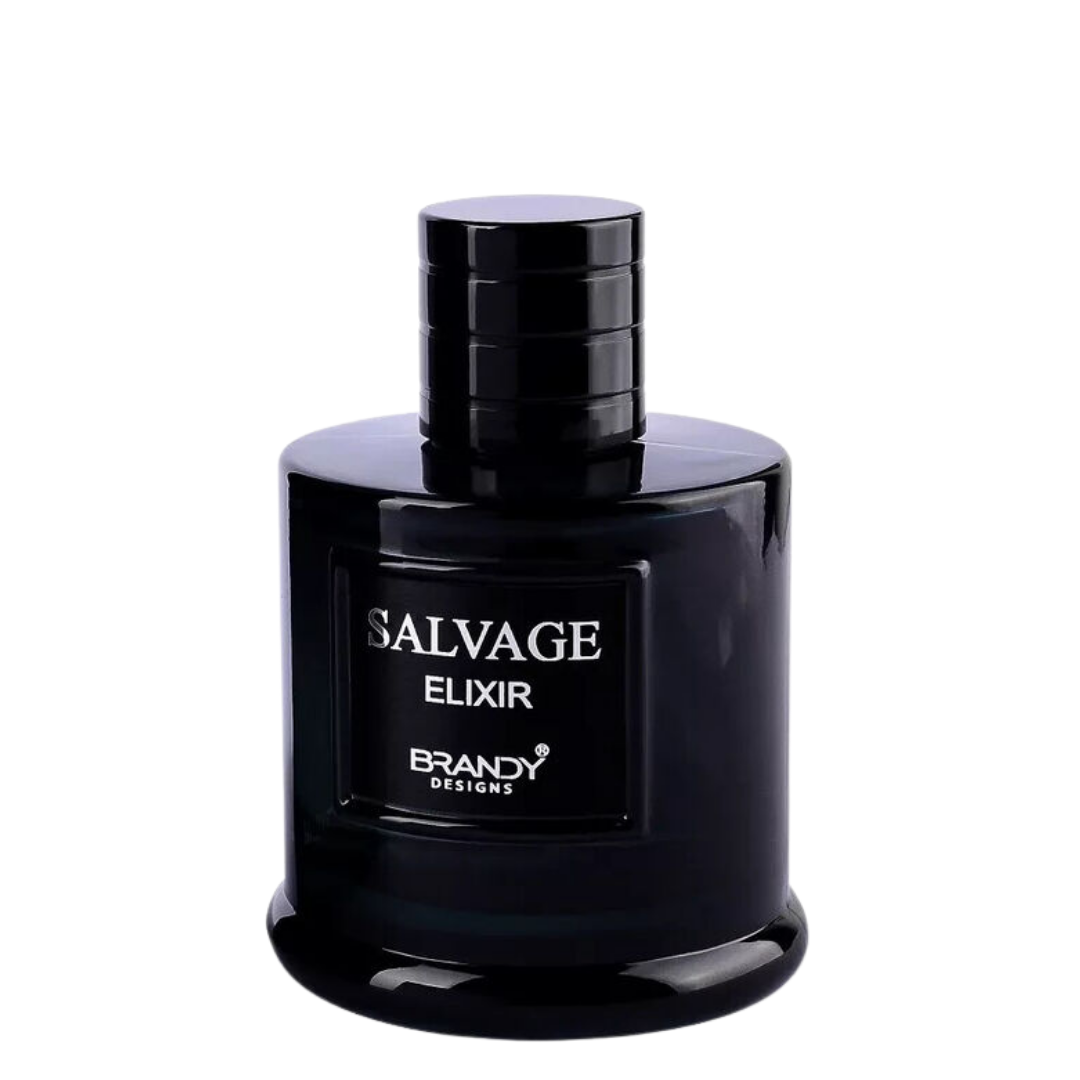 Perfume bottle labeled 'Salvage Elixir' on a white background. Salvage Elixir by Brandy Designs Mens Perfume