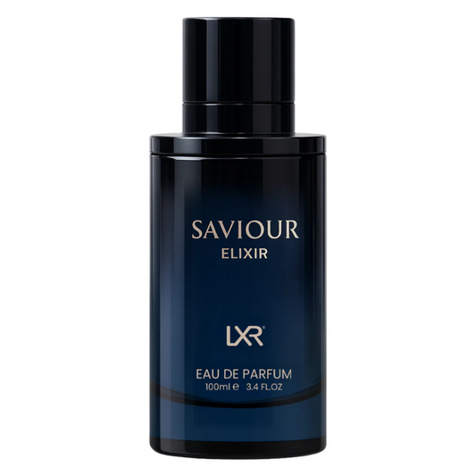 Saviour Elixir perfume bottle by LXR on a white background