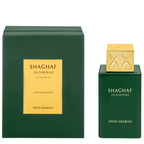 Shaghaf Oud Royale perfume bottle and packaging on a white background