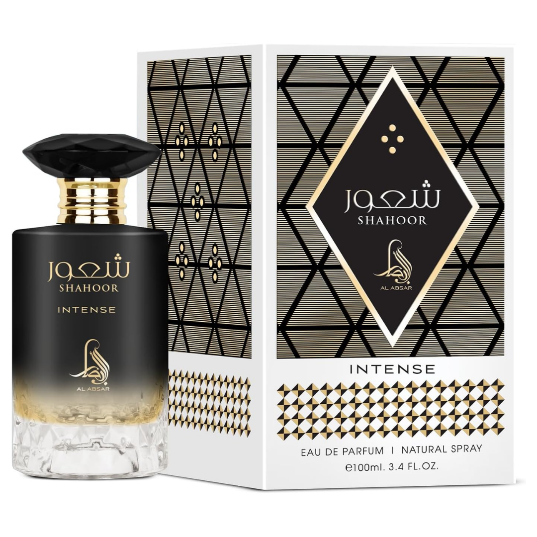 Shahoor perfume bottle and packaging on a white background