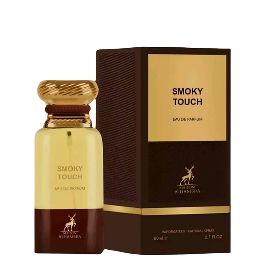 Maison Alhambra Smoky Touch Eau de Parfum bottle and packaging on a white background