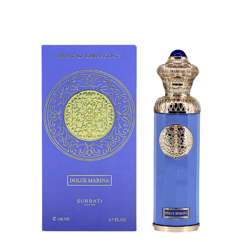 Dolce Marina Surrati perfume bottle and packaging on a white background