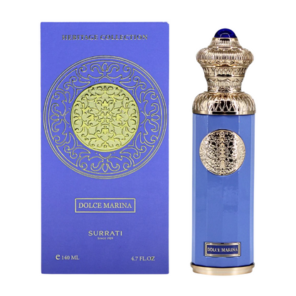 Dolce Marina Surrati perfume bottle and packaging on a white background