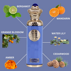 Surrati Dolce Marina perfume bottle in a promotional fragrance-notes illustration.