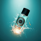 Surrati Imperial perfume bottle in a promotional water-splash scene.