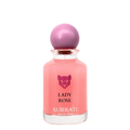 Surrati Lady Rose perfume bottle with pink cap on a white background