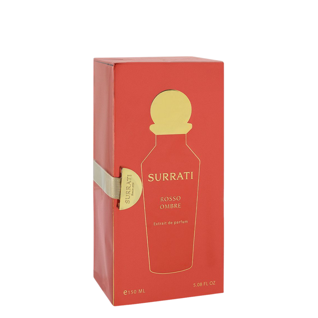 Red Surrati Rosso Ombre perfume box on a white background