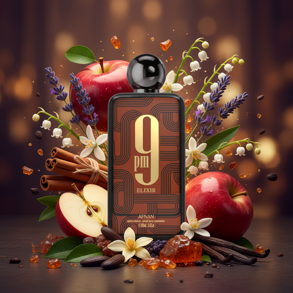 Afnan 9PM Elixir with Ingredients