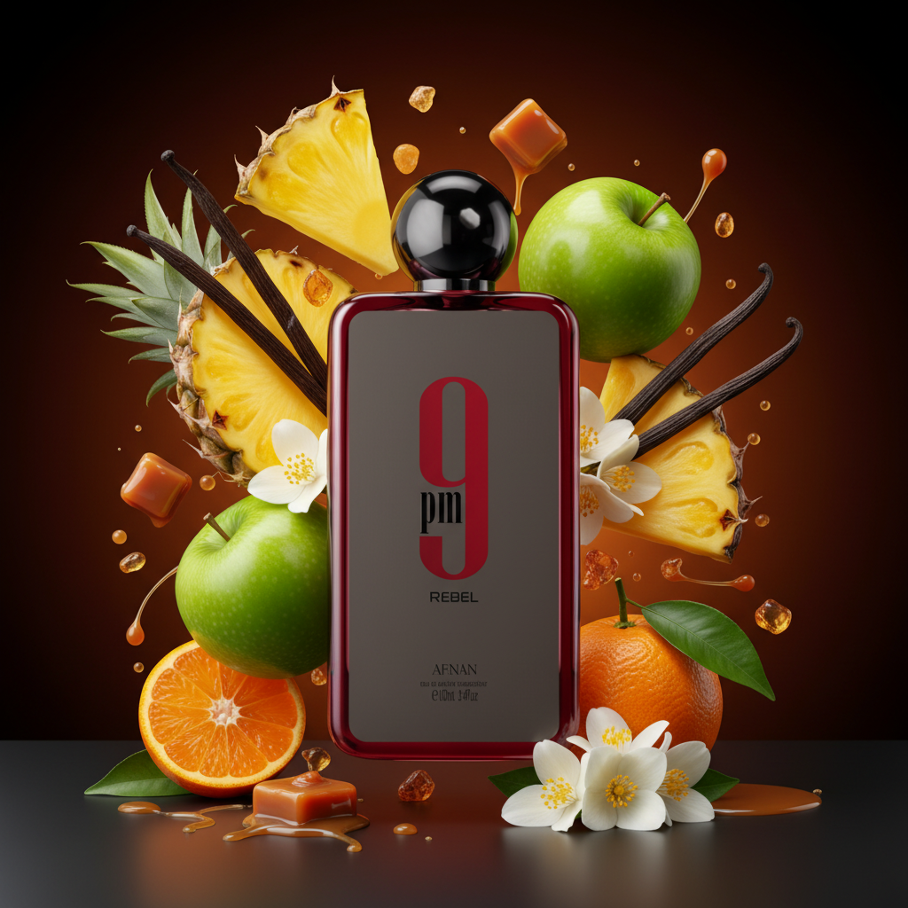 Afnan 9PM Rebel with Ingredients