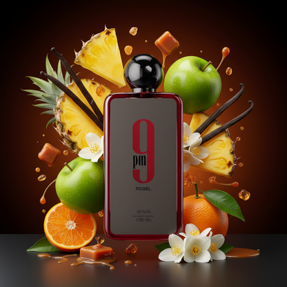 Afnan 9PM Rebel with Ingredients