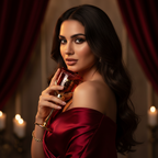 Arabiyat Prestige Bahiya Ruby bottle held by a woman