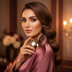Arabiyat Prestige Nyla bottle held by a woman